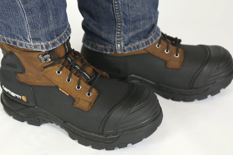 Me Wearing Carhartt's 10 Waterproof Insulated PAC Composite Toe Boot