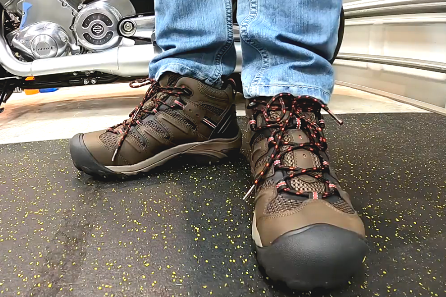 Me Wearing KEEN Utility Men’s Steel Toe Waterproof Work Boot